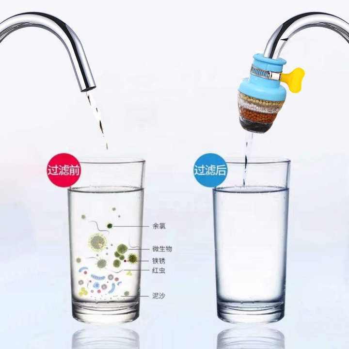 Robinet robinet purificateur d'eau filtre cuisine Ceram charbon actif échantillon gratuit Mini maison robinet chaud manuel buse de douche