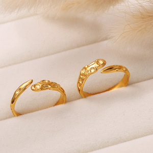 European Style Gold <b>Ring</b> 7mm Irregular Opening Geometric Design Unisex Jewelry Gift - Product Image 3