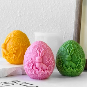 Easter Egg Rabbit Silicone Candle Mold Candle Making Supplies Easter Bunny Aroma Soap Plaster Chocolate DIY Clay <b>Crafts</b> - Product Image 2