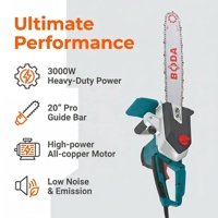 Scie à chaîne électrique filaire 3000W avec guide-chaîne de 505 mm et protection de sécurité pour l'élagage des arbres et la coupe de bois de chauffage