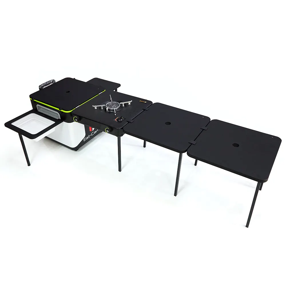 Outdoor Fully Equipped Picnic Table Camping Folding Compact Food Truck Trailer Portable Camping Mobile Kitchen