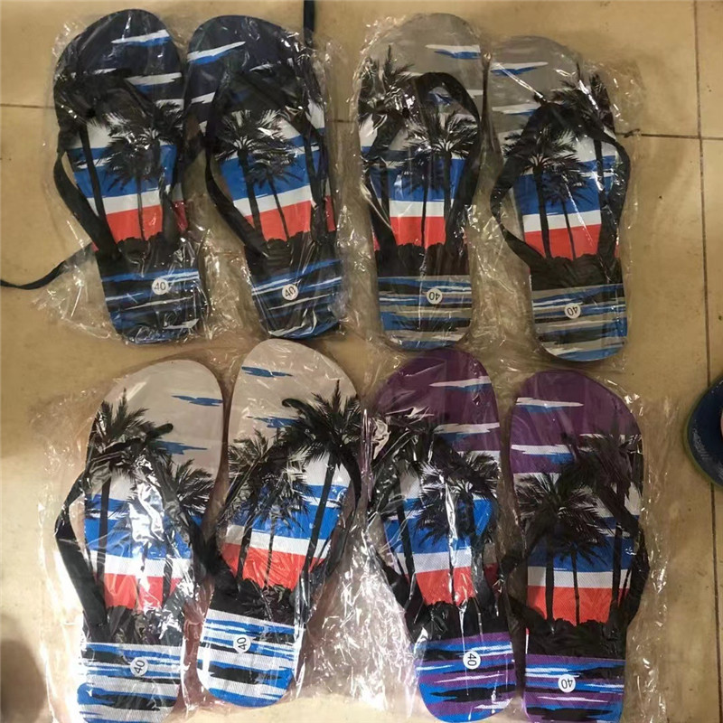 Wholesale PE Outsole PVC Strap Beach Flip Flops Rubber Sandals Men Slipper Filpflops