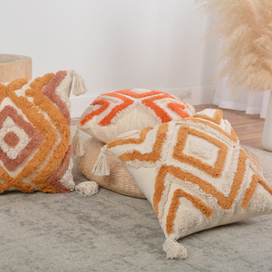 Hemo <b>Tufted</b> Bohemian Throw Pillow Rectangle Geometric Pattern Washable Decorative <b>Cushion</b> For Bedroom Home Sofa Car - Product Image 4