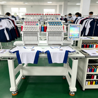 Machine à broder 9 aiguilles pour t-shirts avec cadre à changement rapide et alimentation par tombée pour la décoration de tissus légers