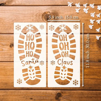 Pochoirs de Noël GF réutilisables pour empreintes de pieds, gabarits de peinture DIY, pochoirs creux de Noël pour l'art, l'artisanat, la décoration murale et des fenêtres