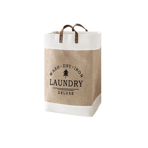 Fashion styles printed baskets Large capacity Jute collapsible laundry basket customs