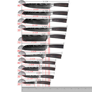 Vente chaude 11 pièces ensemble de <span class=keywords><strong>couteaux</strong></span> de cuisine japonais nouveau modèle damas en acier inoxydable <span class=keywords><strong>Chef</strong></span> <span class=keywords><strong>couteaux</strong></span> à trancher G10 comprend une boîte-cadeau - Product Image 2