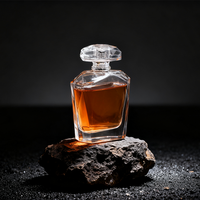 Flacon de parfum de luxe en verre cristal carré de 100 ml avec bouchon, estampage à chaud doré, logo personnalisé, emballage, échantillon gratuit disponible