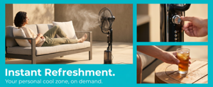 <span class=keywords><strong>Ventilateur</strong></span> sur pied oscillant d'intérieur de 16 pouces, refroidisseur d'air portable 110v/220v, brumisateur électrique à eau - Product Image 5
