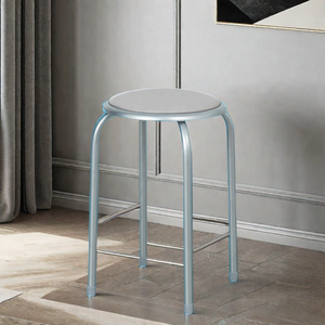 Muebles para el Hogar Baratos, Taburete Apilable Redondo con Asiento Acolchado y Patas de Metal 7271 - Product Image 4