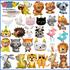 Globo de Aluminio con Forma de Animales de <span class=keywords><strong>la</strong></span> Selva: Ciervo, Mapache, Tigre, Ardilla, para Decoración de Fiestas de Cumpleaños - Product Image 1