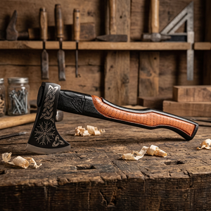 Hache Viking artisanale historique, type Tomahawk, avec manche en bois de rose, 19 pouces, hache de survie pour l'extérieur - Product Image 2