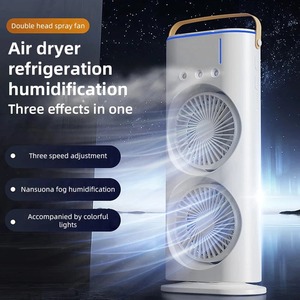 Dual Head <b>Spray</b> Tower Fan with Control Mis Humidifier Rechargeable Desk Fan with 3 Wind Speed for Home Office Travel Camping - Product Image 2