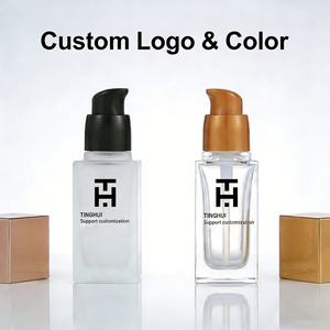 Venta al por Mayor de Envases Cosméticos Recargables Cuadrados de 15ml, 20ml, 30ml y 40ml, Botella de Vidrio con Bomba para Suero, Base Líquida - Product Image 4