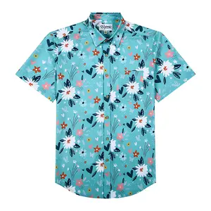 Digital Print Lange Mouwen Casual Man Bloemen Shirt Fashion Custom Bloem Gedrukt Designer Slim Fit Button Up Shirts Voor Mannen