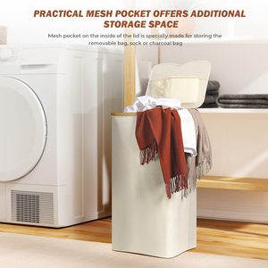 Panier à linge de grande capacité pliable et facile à transporter paniers à linge personnalisés en bambou - Product Image 6