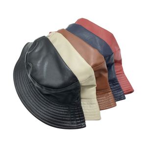 Chapeau bob en cuir PU chaud pour l'hiver, imperméable, pliable, à dessus plat, style pêcheur - Product Image 3