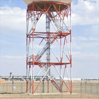 Tour de communication aéroportuaire autoportante en treillis radôme à 4 poteaux en acier, galvanisée à chaud, 35 m, pour le contrôle du trafic aérien et les radars