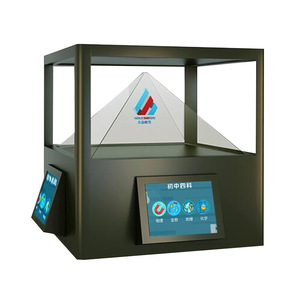 120x120cm 4 mặt 360 độ Hologram kim tự tháp hiển thị Showcase <span class=keywords><strong>3D</strong></span> HOLO hộp Holographic quảng cáo Máy nghe nhạc - Product Image 3