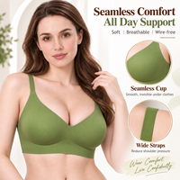Soutien-gorge sans couture en soie glacée ODM, invisible, push-up, respirant, avec maintien et rehaussement, bretelles larges ajustables, sans armatures
