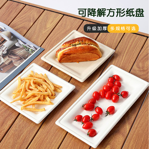 Barquettes carrées biodégradables en pulpe de papier, assiettes jetables épaissies pour plats à emporter, pique-niques et barbecues - Product Image 5