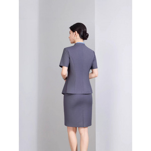 Hotel Receptionist Uniform Women Short Sleeve Suit Skirt Set Professional Workwear Summer 2026 - Product Image 4