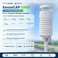 Station météo ultrasonique compacte 8-en-1 SenseCAP S800 avec capteurs PM2.5, PM10, bruit, RS485, Modbus, IP66 pour la circulation routière