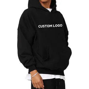 Factory Cotton Fleece French Terry Pullover Men Oversized Heavy weight hoodies 300 Gsm Cropped Boxy Fit Blank Hoodie&sweatshirt