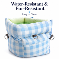 Coussin de voiture carré pour chien, lit de voyage pour animaux, imperméable, résistant à la fourrure, lavable, sangle de sécurité, pliable, vente en gros OEM