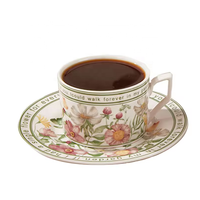 French Blossom in the Sun Date 250ml Tasse à café en céramique et boîte-cadeau d'assiette pour la fête des mères et la Saint-Valentin