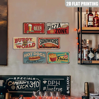 Juego de Letreros Metálicos con Forma de Matrícula de Coche, Decoración Retro para Cocina o Comedor