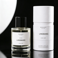 Botol Parfum Mewah Silinder Kosong Custom MOQ Rendah 50ml/100ml Kaca Transparan dengan Kemasan Kotak Warna Custom