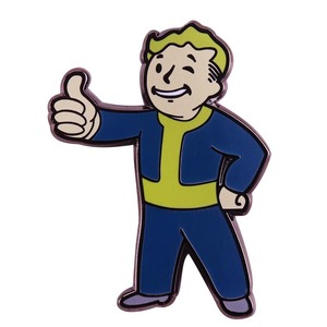 เข็มกลัดติดเสื้อแบบน่ารักสำหรับเด็กผู้ชาย <span class=keywords><strong>Fallout</strong></span> <span class=keywords><strong>4</strong></span> Vault Boy เข็มกลัดเคลือบโลหะ Burna Boy คอสเพลย์ เกมส์ บรอชติดกระเป๋าเป้ กางเกงยีนส์ - Product Image 1