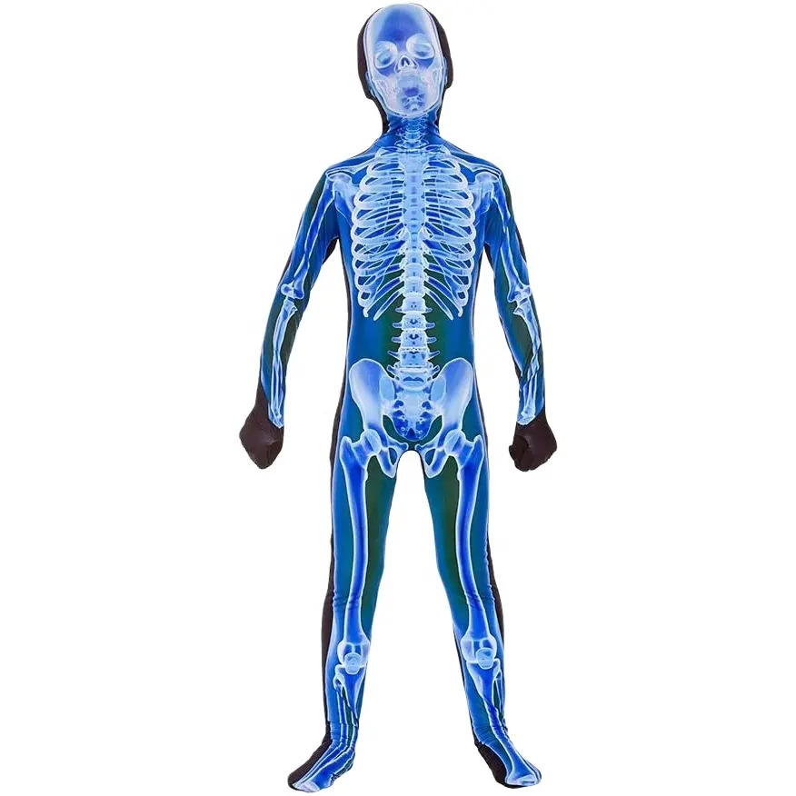Halloween Skeleton 3D Printing Stage Costumes For Boys and Girls One Piece S/M/L Size Cosplay Costumes