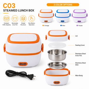 Lonchera Eléctrica 200W 2 en 1, Calentador de Comida Portátil para Auto, Camión, Hogar y Trabajo, 1.05L, Acero Inoxidable 304, a Prueba de Fugas, KL03007 - Product Image 3