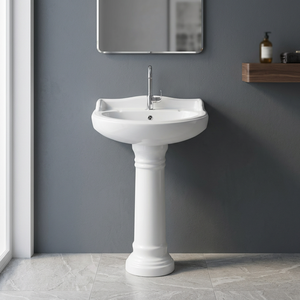 Lavabo en céramique italienne le plus populaire avec piédestal, nouveau design, lavabo fantaisie pour les mains et le visage, pour le marché du Moyen-Orient - Product Image 3