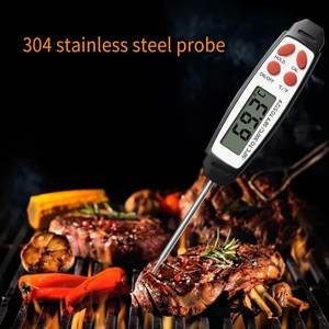 Termometer memasak daging Digital, alat penerangan dapur memanggang makanan kelas atas baja tahan karat dengan penutup - Product Image 5