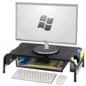 Metal <b>Desk</b> Monitor Stand <b>Riser</b> with Organizer Drawer - Product Image 6