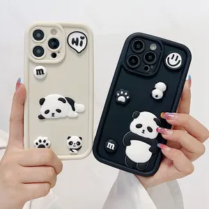 3D mignon Panda Len protéger étui pour Xiaomi Mi 12 11 Lite <span class=keywords><strong>4G</strong></span> 5G couverture Funda pour Poco X5 C31 C55 M3 M2 M5S - Product Image 2