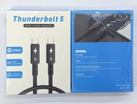 Câble de données Thunderbolt 5 d'usine, 1,8 m, transmission haute vitesse 120 Gbit/s, charge rapide 240 W, PD multifonction, double Type-C pour ordinateur