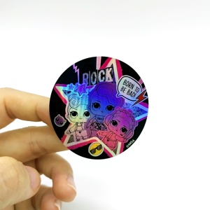 Autocollant holographique personnalisé étiquette adhésive étanche pour entreprises autocollant découpé à l'emporte-pièce autocollant personnalisé dessin animé propre autocollants en vinyle UV - Product Image 4