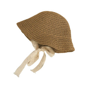 Chapeau de paille d'été pour filles, garçons, plage, voyage, chapeaux seau pour enfants, dentelle ajustable, corde coupe-vent, accessoires de mode 2-6Y - Product Image 4
