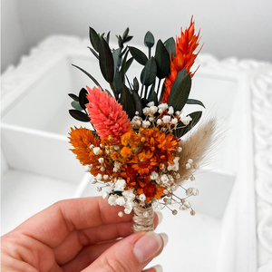 Mini <span class=keywords><strong>Bouquet</strong></span> Floral à Boutonnière <span class=keywords><strong>Fleurs</strong></span> <span class=keywords><strong>Séchées</strong></span> Boutonnière pour Garçon d'Honneur, Boutonnière, Verdure, <span class=keywords><strong>Automne</strong></span>, Mariage - Product Image 2