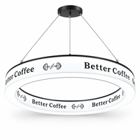 Enseigne lumineuse circulaire LED suspendue personnalisée GOZONE pour café et restaurant