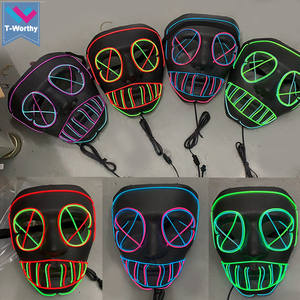 T-Worthy New El Light Luminous Máscara de disfraz de Halloween para festivales de cine Fiestas de Carnaval - Product Image 4
