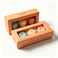 Caja de Regalo Personalizada para Velas, Económica de Fábrica, Juego de 3, 4 o 5 Mini Velas de Cera con Inserto, Caja de Regalo para Velas Aromáticas