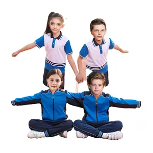 Free Custom Design Kindergarten Primary Middle School Uniform Sportswear Tracksuit For Junior Children