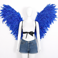 Ailes d'ange de luxe faites à la main en plumes véritables, accessoires de costume pour carnaval, festival de samba, performance scénique, durables, sans perte de plumes