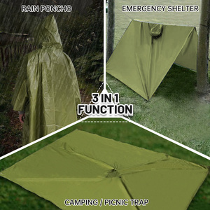 Đa Chức Năng 3-Trong-1 Áo Mưa Không Thấm Nước Mưa Cho Áo Khoác Poncho Ngoài Trời Đi Bộ Đường Dài Du Lịch Tái Sử Dụng Mưa Bìa Mái Hiên Lều Mat - Product Image 6