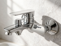 Robinet de douche pour baignoire durable avec un design minimaliste moderne, en alliage de zinc, à noyau en céramique, résistant à la corrosion et à économie d'eau